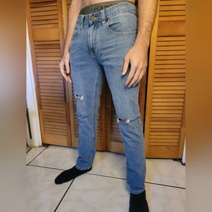 Mens skinny jeans with rips at the knees 30x30